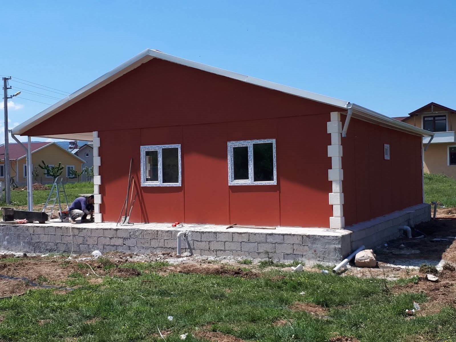 Konya 56 m² prefabrik ev dış cephe görünümü